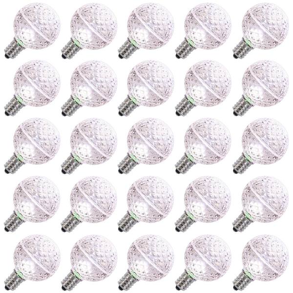 0.45 watt G50 Intermediate Screw Base Pure White Faceted LED (25 pack)