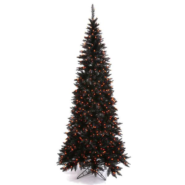 10' x 50" Black Slim Fir 900 Orange Lights