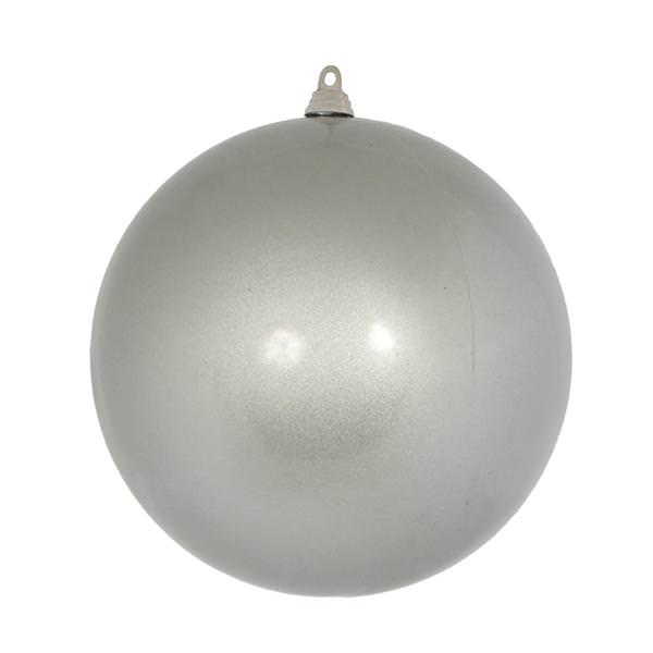 8" Silver Candy Finish Ball Ornament