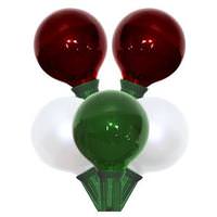 Vickerman 15 Light 15' Green Wire G50 Satin Red / White / Green String with 12" Spacing
