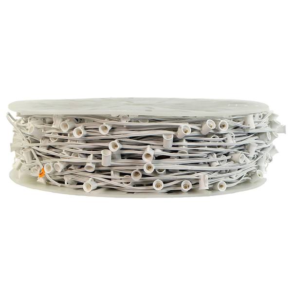 1000 Light 1000' White Wire Empty C7 String Commercial Grade with 12" Spacing