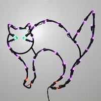 View 16" x 14" Cat Window Decor 35 Multi-Color Wide Angle LED Lights