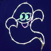 View 15" x 14" Ghost Window Decor 35 White / Green Wide Angle LED Lights