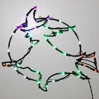 View 18" x 14" Witch Window Decor 35 Multi-Color Wide Angle LED Lights