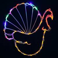 Vickerman 17" x 15" Turkey Window Decor 35 Multi-Color Wide Angle LED Lights
