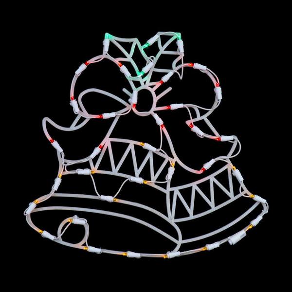 16" x 15" Double Bell Window Decor 35 Multi-Color Wide Angle LED Lights
