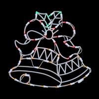 Vickerman 16" x 15" Double Bell Window Decor 35 Multi-Color Wide Angle LED Lights