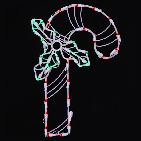 17" x 11" Candy Cane Window Decor 35 Red / Green Wide Angle LED Lights