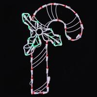Vickerman 17" x 11" Candy Cane Window Decor 35 Red / Green Wide Angle LED Lights