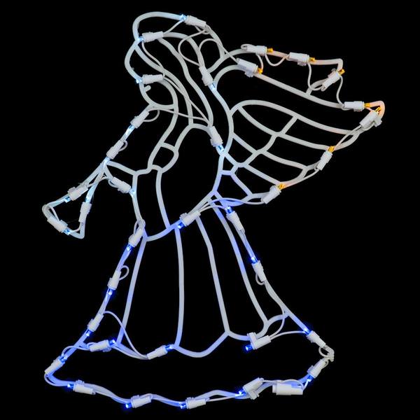 17" x 14" Angel Window Decor 35 Multi-Color Wide Angle LED Lights