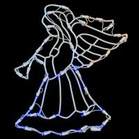 Vickerman 17" x 14" Angel Window Decor 35 Multi-Color Wide Angle LED Lights