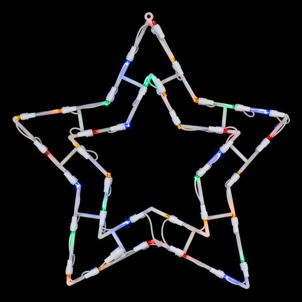 15" x 15" Star Window Decor 35 Multi-Color Wide Angle LED Lights