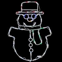View 17" x 12" Snowman Window Decor 35 Multi-Color Wide Angle LED Lights