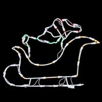 View 18" x 13" Santa Sleigh Window Decor 35 Multi-Color Wide Angle LED Lights