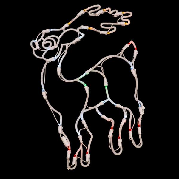 17" x 13" Reindeer Window Decor 35 Multi-Color Wide Angle LED Lights
