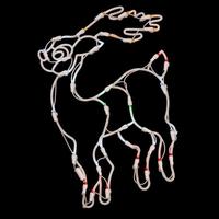 View 17" x 13" Reindeer Window Decor 35 Multi-Color Wide Angle LED Lights