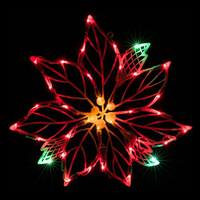 Vickerman 16" x 15" Poinsettia Window Decor 35 Multi-Color Wide Angle LED Lights