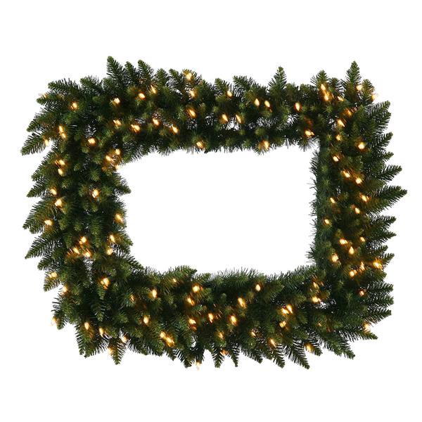 36" x 30" Camdon Fir Rectangle 100 Clear DuraLit Miniature Lights