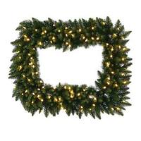 Vickerman 36" x 30" Camdon Fir Rectangle 100 Warm White Italian LED Lights