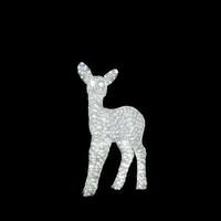 Vickerman 24" x 18" x 8" White Baby Deer 560 LED Lights
