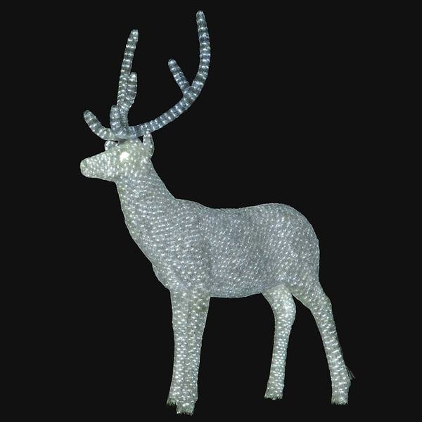 58" x 53" x 16" White Male Deer 2,080 LED Lights