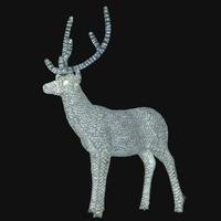 Vickerman 58" x 53" x 16" White Male Deer 2,080 LED Lights