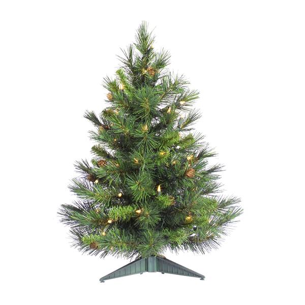 3' x 22" Artificial Cheyenne Pine 100 Warm White Italian LED Lights