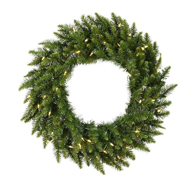 30" Artificial Camdon Fir Wreath 50 Multi-Color Italian LED Lights
