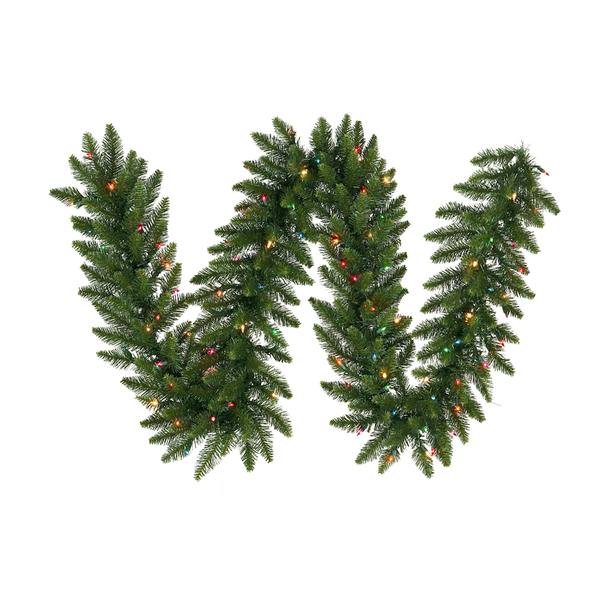 50' x 16" Artificial Camdon Fir Garland 500 Multi-Color Italian LED Lights