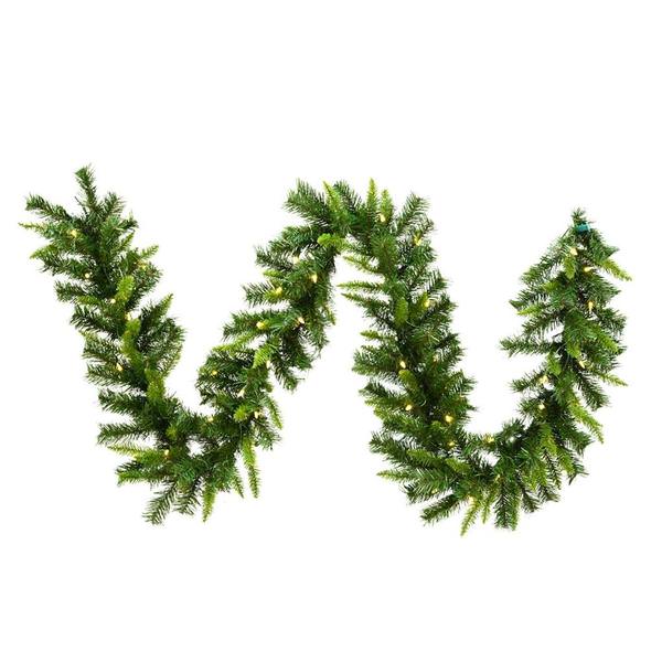 9' x 12" Artificial Imperial Pine Garland 50 Warm White Italian LED Lights
