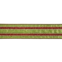 Vickerman 2.5" x 10yd Red / Green Stripe Ribbon