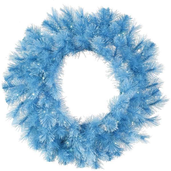 30" Artificial Baby Blue Cashmere 50 Blue Italian LED Lights