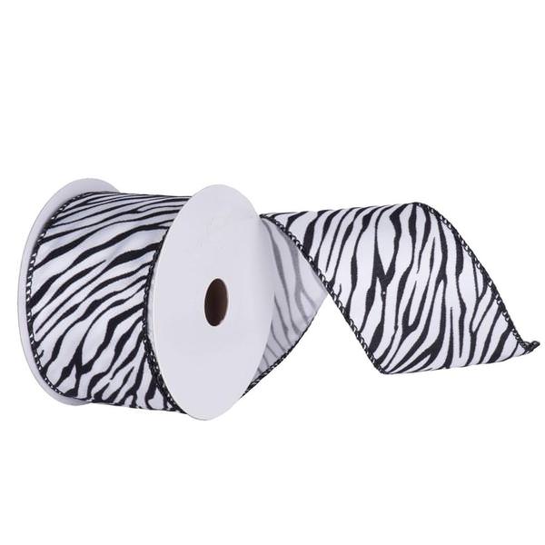2.5" x 10yd Zebra Velvet Ribbon