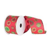 Vickerman 2.5" x 10yd Red / Green Dots Ribbon