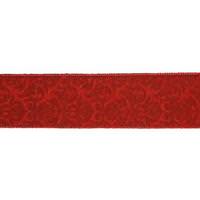 Vickerman 2.5" x 10yd Red / Gold Embossed Ribbon