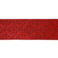 Vickerman 4" x 10yd Red / Gold Embossed Ribbon