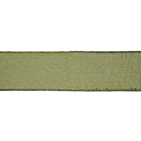 2.5" x 10yd Green Metallic Sequin Ribbon