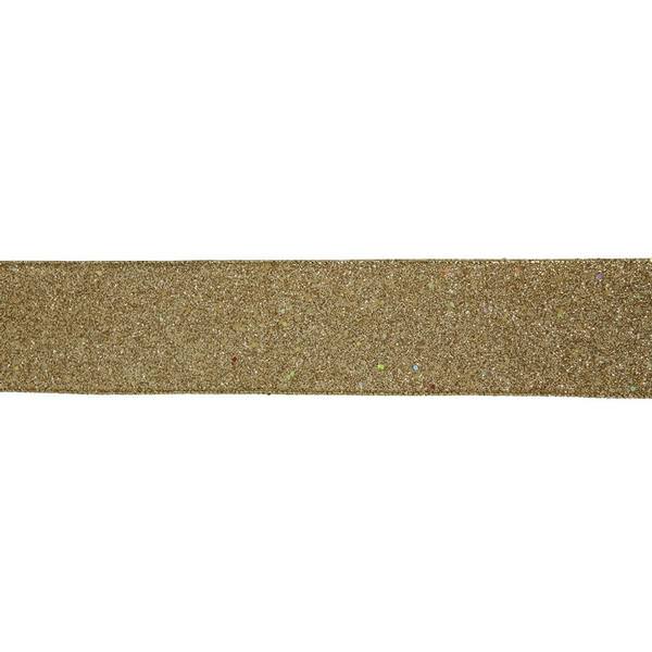 2.5" x 10yd Gold Velvet Sequin Ribbon
