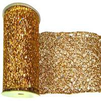 Vickerman 2.5" x 10yd Gold Glitter Mesh Ribbon