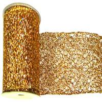 Vickerman 4" x 10yd Gold Glitter Mesh Ribbon
