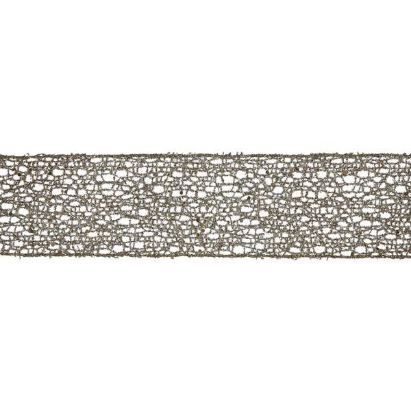 2.5" x 10yd Champagne Glitter Mesh Ribbon