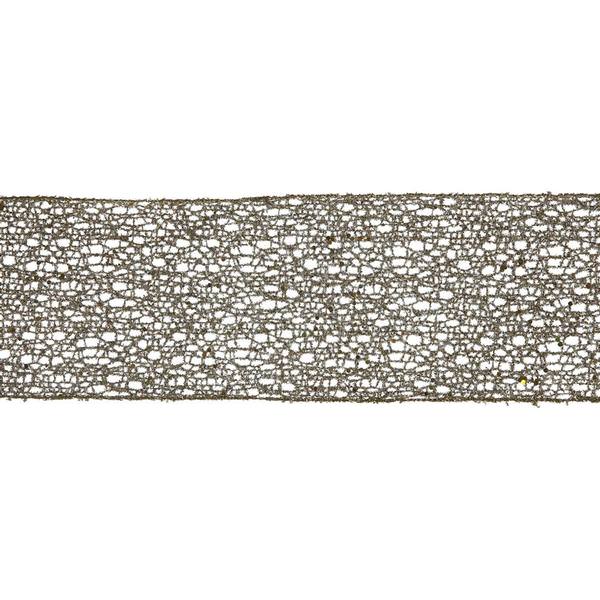 4" x 10yd Champagne Glitter Mesh Ribbon