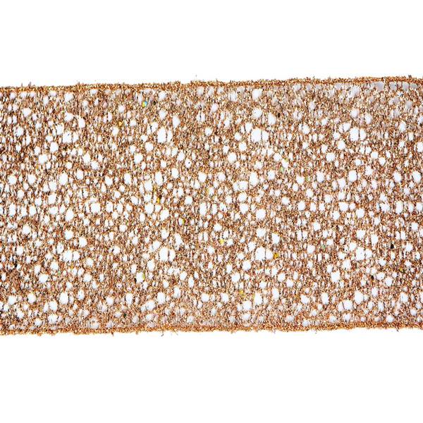 4" x 10yd Antique Gold Glitter Mesh Ribbon