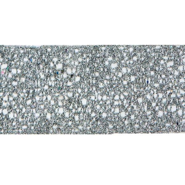 2.5" x 10yd Silver Glitter Mesh Ribbon