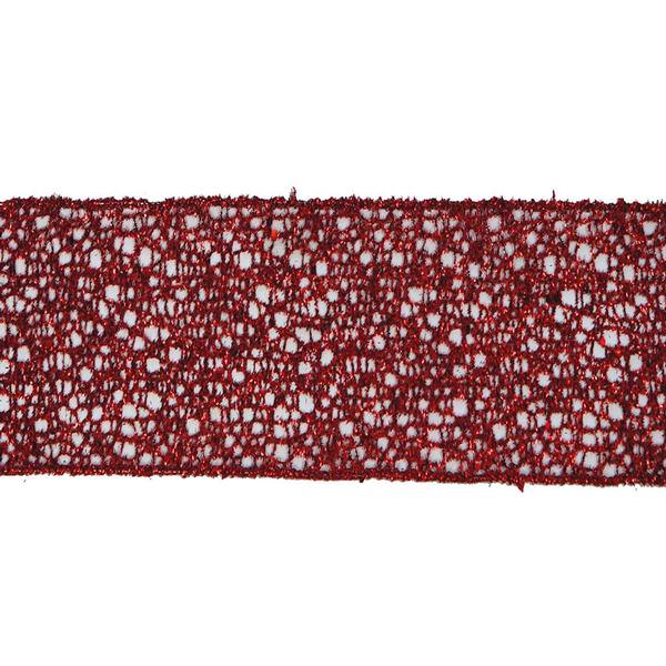 2.5" x 10yd Dark Red Glitter Mesh Ribbon