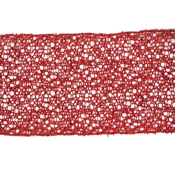 4" x 10yd Dark Red Glitter Mesh Ribbon