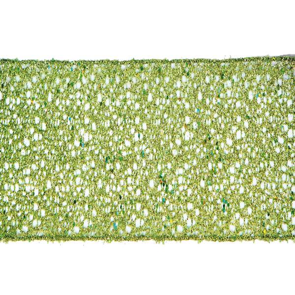 4" x 10yd Light Green Glitter Mesh Ribbon