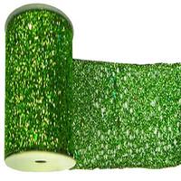 Vickerman 2.5" x 10yd Green Glitter Mesh Ribbon