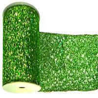 Vickerman 4" x 10yd Green Glitter Mesh Ribbon