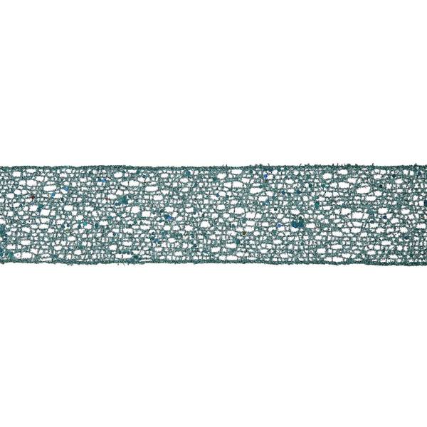 2.5" x 10yd Turquoise Glitter Mesh Ribbon